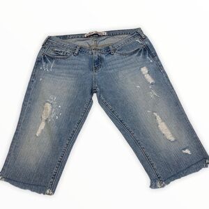 Hollister Distressed frayed capris, denim jeans, size 5